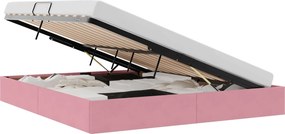 vidaXL Κρεβάτι Οθωμανικού Τύπου Ροζ 180 x 200 cm Βελούδο
