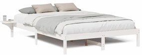 vidaXL Πλαίσιο κρεβατιού με κομοδίνα Λευκό 150 x 200 cm Λευκό
