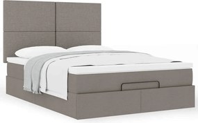 vidaXL Κρεβάτι-Μπαλκόνι με Στρώμα, Ύφασμα 140x190 εκ., Μπεζ