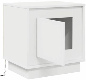 vidaXL Κομοδίνο με Λευκό 44 x 34.5 x 45 εκ Επεξεργασμένο ξύλο