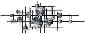 Διακοσμητικό Τοίχου Mihrimah 279ENZ2534 113x7x44cm Black-Silver Wallity Μέταλλο