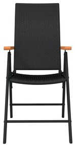 vidaXL Σετ Τραπεζαρίας Κήπου 7 Τεμαχίων Μαύρο