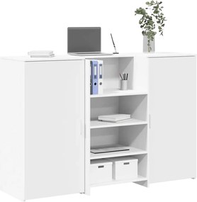 vidaXL Γραφείο υποδοχής Λευκό 155x50x103,5 εκ. Επεξεργασμένο Ξύλο