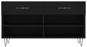 vidaXL Παπουτσοθήκη Μαύρη 102 x 35 x 55 εκ. από Επεξεργασμένο Ξύλο