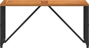 vidaXL Εξωτερικό Τραπέζι Μαύρο 80 x 40 x 40 cm