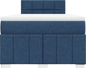 vidaXL Κρεβάτι Boxspring με Στρώμα Μπλε 120x190 εκ. Υφασμάτινο