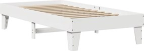 vidaXL Σκελετός Κρεβατιού Χωρίς Στρώμα Λευκό 100x200 εκ. Μασίφ Πεύκο