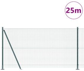 vidaXL Φράχτης  με 13 γλωττίδες Πράσινο 1.2x25 μ χάλυβα