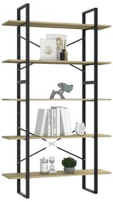 vidaXL Βιβλιοθήκη με 5 Ράφια Sonoma Δρυς 100 x 30 x 175 εκ. Επεξ. Ξύλο