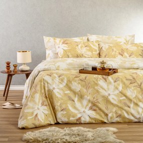 Σεντόνια Διπλά (Σετ) Melinen Casual Line Giulia Ochre