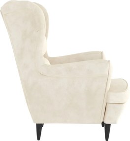 vidaXL Πολυθρόνα Λευκή Κρεμ Βελούδινη