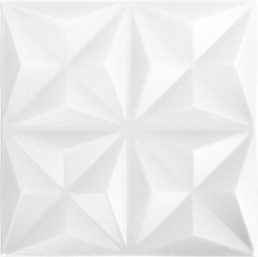 vidaXL Πάνελ τοίχου 48 pcs Οριγκάμι Άσπρο 50 x 50 cm Φελιζόλ XPS