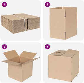vidaXL Πτυσσόμενο Κουτί 50 pcs Φυσικό 20 x 20 x 20 εκ. Χαρτόνι