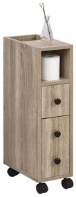 Τροχήλατο Ξύλινο Έπιπλο Μπάνιου 18 x 30 x 68.5 cm Kleankin 834-256AK  834-256AK