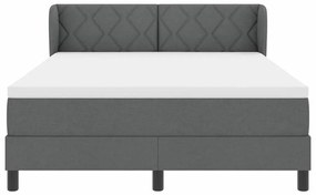 vidaXL Κρεβάτι box spring με στρώμα Σκούρο γκρι 140 x 190 cm ύφασμα