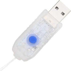vidaXL Στεφάνι με 150 LED Θερμό λευκό 121 x 121 x 10 εκ PET