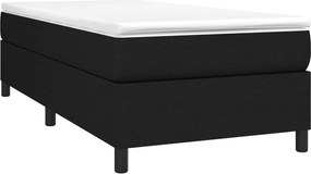 vidaXL Κρεβάτι Boxspring με Στρώμα Μαύρο 80 x 200 εκ. Υφασμάτινο