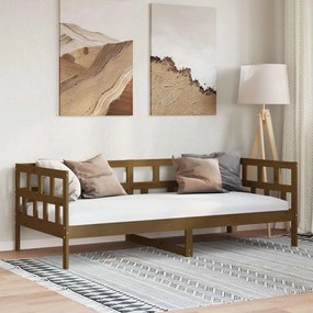 vidaXL Καναπές Κρεβάτι Καφέ Μελί 80 x 200 εκ. από Μασίφ Ξύλο Πεύκου