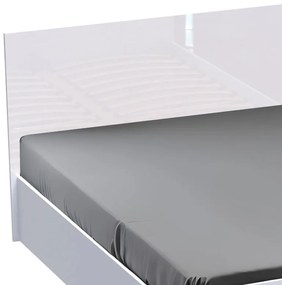 Κρεβάτι διπλό Afina σε λευκή glossy απόχρωση 160x200εκ