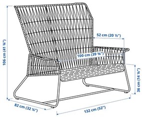 TALLSKÄR διθέσιος καναπές, εξωτερικού χώρου 405.751.52