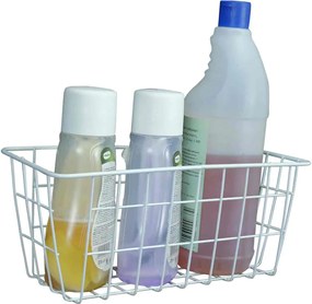 Μεταλλικό Καλάθι Αποθήκευσης 29x12x13cm Άσπρο ή Μαύρο - Άσπρο