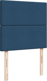 vidaXL Κρεβάτι Boxspring με Στρώμα Μπλε 90x200 εκ.Υφασμάτινο