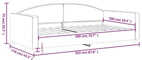 Καναπές Κρεβάτι Σκούρο Γκρι 100x200 εκ. Υφασμάτινος - Γκρι