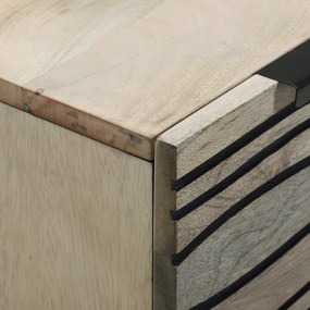 vidaXL Πλαϊνό γραφείο Λευκό 60 x 33.5 x 75 εκ. Μασίφ ξύλο μάνγκο