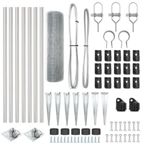 vidaXL Στύλος Περιφράξεων Ασημί 10 x 0,6 μ (12 x 12 mm δίχτυ) Ατσάλι