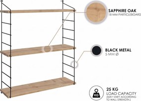 Ράφι Τοίχου Δρυς BEMUS 72x20x85
