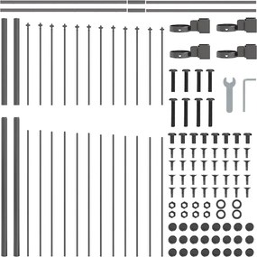 vidaXL Φράχτης Κήπου 3 pcs Γκρι 170 x 190 cm