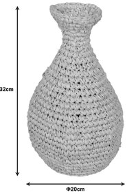 Βάζο Sannery I Inart sisal σε φυσική απόχρωση Φ20x32εκ