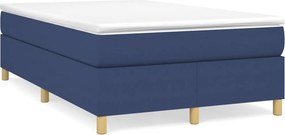 vidaXL Κρεβάτι Boxspring με Στρώμα Μπλε 120x200 εκ. Υφασμάτινο