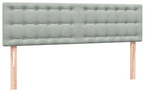 vidaXL Κρεβάτι Boxspring με Στρώμα Ανοιχτό Γκρι 140x220 εκ. Βελούδινο