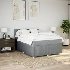 ΚΡΕΒΑΤΙ BOXSPRING ΜΕ ΣΤΡΩΜΑ ΑΝΟΙΧΤΟ ΓΚΡΙ 140X200 ΕΚ. ΥΦΑΣΜΑΤΙΝΟ 3287472