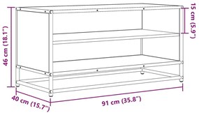 Έπιπλο Τηλεόρασης Καπνιστή Δρυς 91x40x46 εκ Επεξ. Ξύλο/Μέταλλο - Καφέ