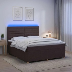 vidaXL Κρεβάτι box spring με στρώμα Σκούρο Καφέ 140 x 200 cm Ύφασμα