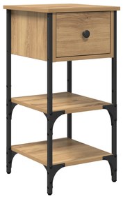 vidaXL Κομοδίνα 2 τεμαχίων Χειροποίητο Δρυς 34x36x70 εκ. Επεξεργασμένο Ξύλο