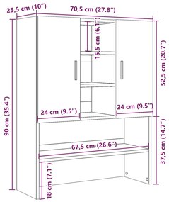 ΝΤΟΥΛΑΠΙ ΠΛΥΝΤΗΡΙΟΥ ΓΚΡΙ ΣΚΥΡΟΔΕΜΑΤΟΣ 70,5 X 25,5 X 90 ΕΚ. 856636