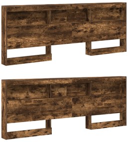 vidaXL Κρεβάτι Βιβλιοθήκης Καπνιστού Δρυ 180x200 εκ. Κατασκευασμένο Ξύλο
