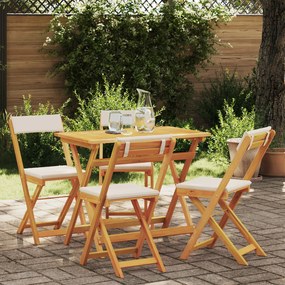 vidaXL Σετ Bistro 5 τεμαχίων με Μαξιλάρια από Ξύλο Ακακίας