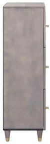 vidaXL Highboard Γκρι και Χρυσό 40 x 33.5 x 110 εκ Μασίφ ξύλο μάνγκο