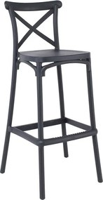 DESTINY Σκαμπό BAR με Πλάτη, PP Ανθρακί   1τμχ