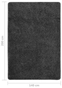 Χαλί Shaggy Αντιολισθητικό Σκούρο Γκρι 140 x 200 εκ. - Γκρι