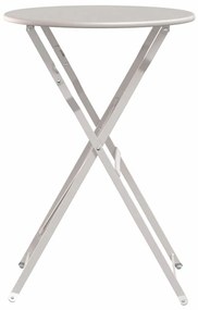 vidaXL Πτυσσόμενο Τραπέζι Μπιστρού Beige Ø50 x 71 cm, Επικαλυμμένο με Πούδρα Χάλυβα