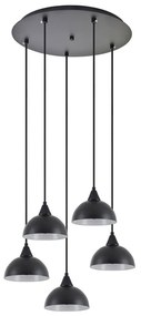 Φωτιστικό Οροφής Κρεμαστό Adept 77-9058 40x300cm 5xE27 60W Black Homelighting Metal
