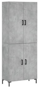 vidaXL Ντουλάπι Γκρι Σκυροδέματος 69,5x34x180 εκ. Επεξεργασμένο Ξύλο