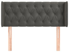 Κεφαλάρι με Πτερύγια Σκούρο Γκρι 103x16x78/88 εκ. Βελούδινο 3119147