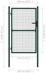 ΠΟΡΤΑ ΠΕΡΙΦΡΑΞΗΣ ΠΡΑΣΙΝΗ 100 X 125 ΕΚ. ΑΤΣΑΛΙΝΗ 145733