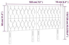 Κεφαλάρι Κρεβατιού LED Σκούρο Γκρι 183x16x118/128εκ. Βελούδινο 3124445